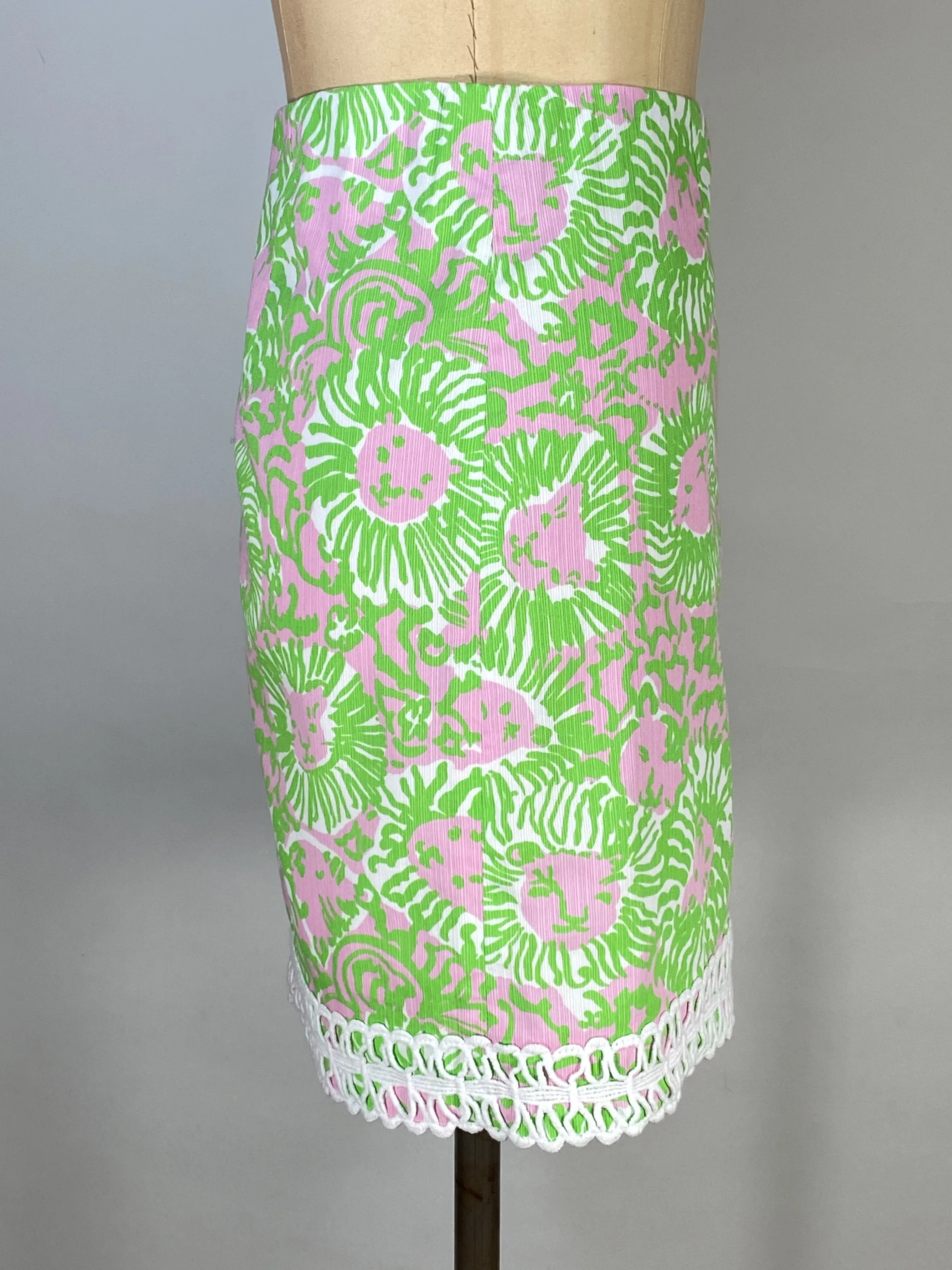 00's Multicolor Print Cotton Weave Skirt by Lilly Pulitzer