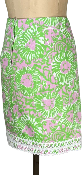 00's Multicolor Print Cotton Weave Skirt by Lilly Pulitzer