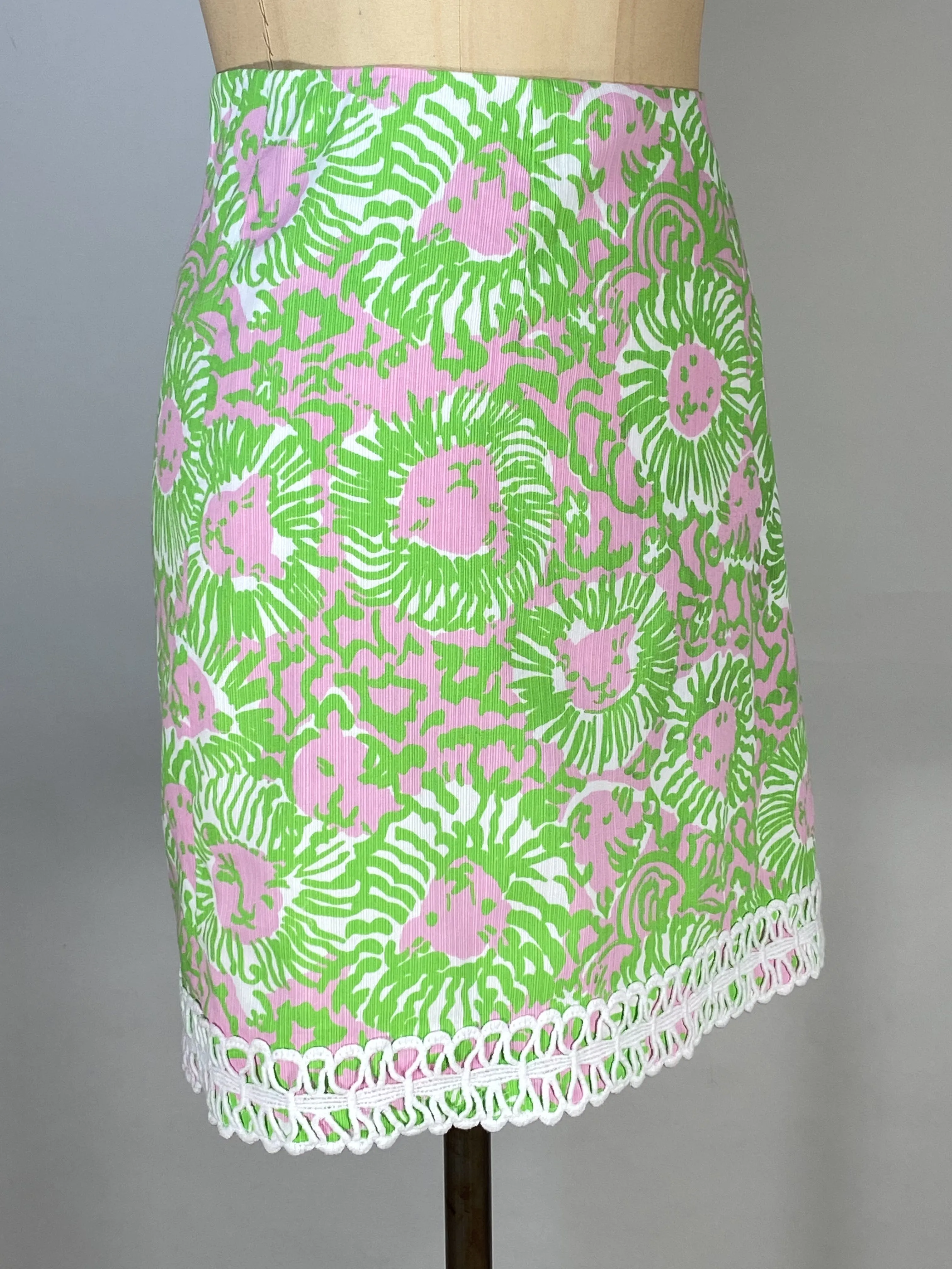 00's Multicolor Print Cotton Weave Skirt by Lilly Pulitzer