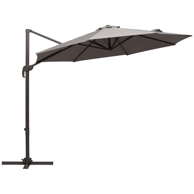 10' Outdoor Hanging Patio Umbrella - Gray