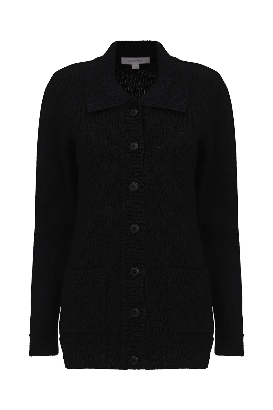 100% Wool Cardigan | BLACK | 9011ZR