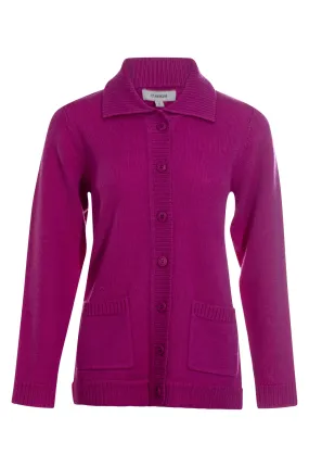 100% Wool Cardigan | MAGENTA | 9011ZZ