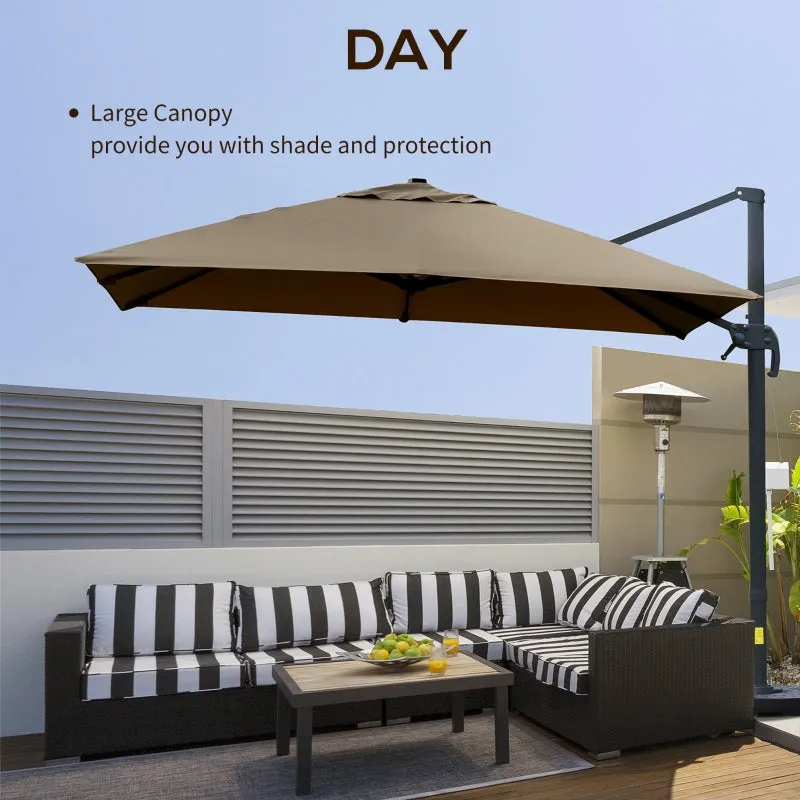 10ft. Rotatable Square Top Cantilever Umbrella - Coffee