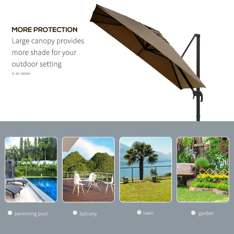 10ft. Rotatable Square Top Cantilever Umbrella - Coffee