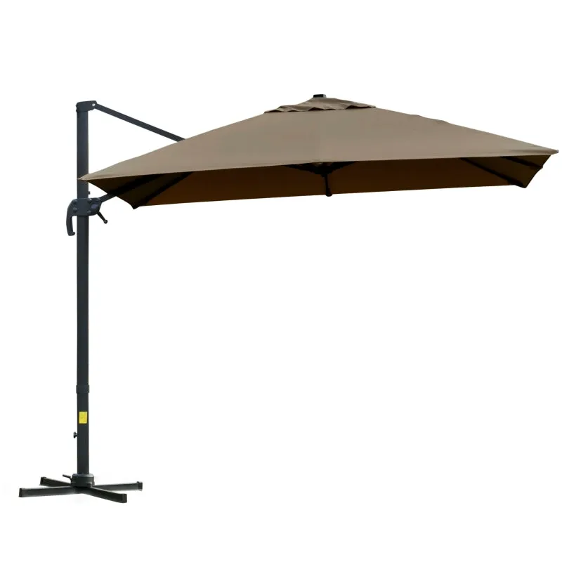 10ft. Rotatable Square Top Cantilever Umbrella - Coffee