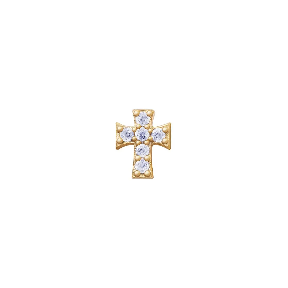 14k Skinny Cross Charm (yellow)