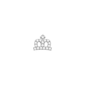 14k Skinny Crown Charm (white)