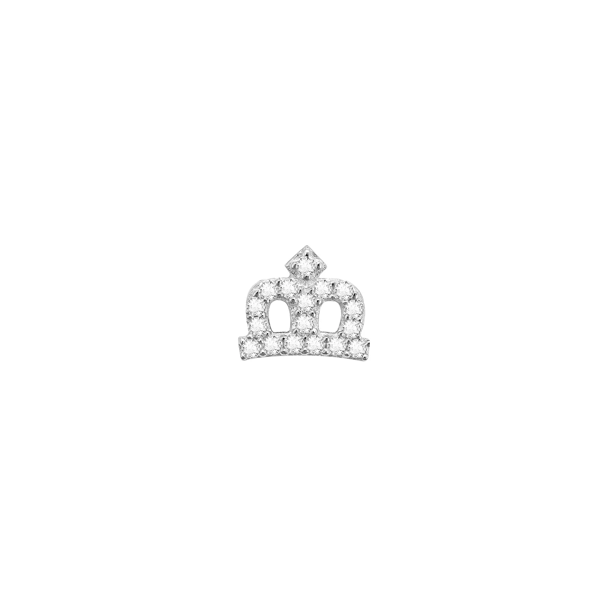 14k Skinny Crown Charm (white)