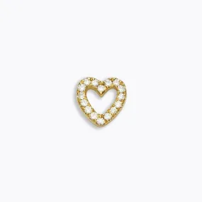 14k Skinny Diamond Heart (yellow)