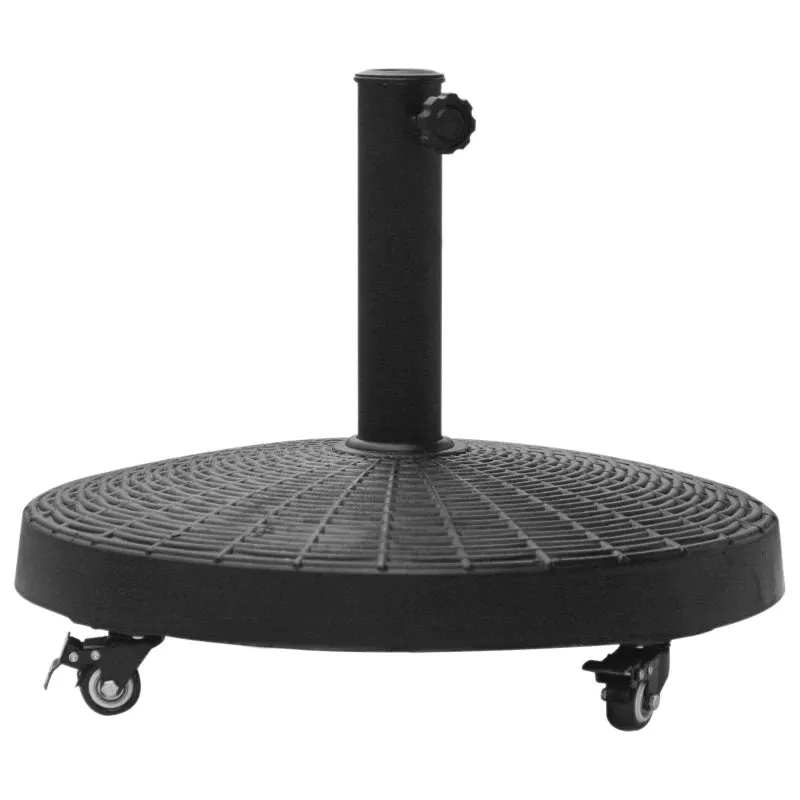 20.5" Resin Patio Umbrella Base with Wheels - Black