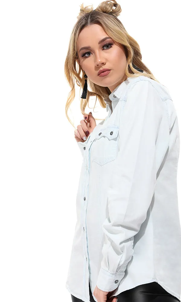 34118 Ice Casual Buttoned Jeans Shirt