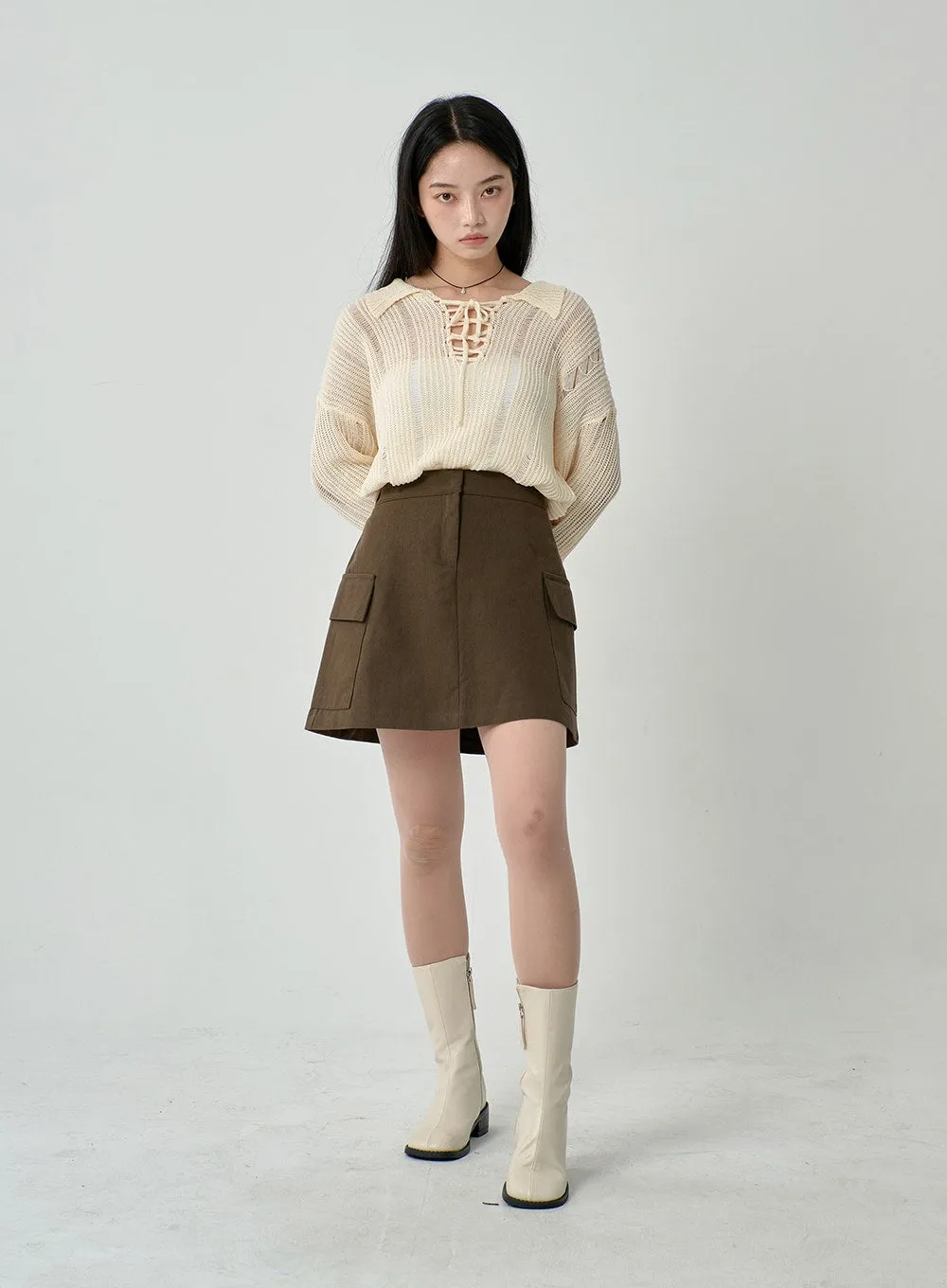 A-Line Cargo Mini Skirt ON18