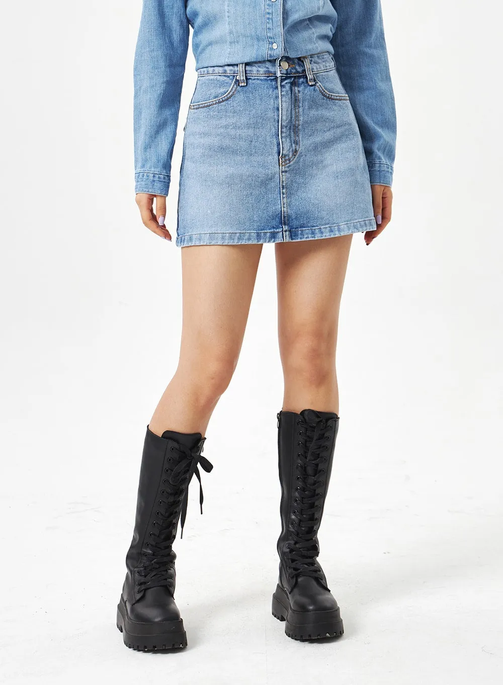 A-Line Denim Mini Skirt CA317