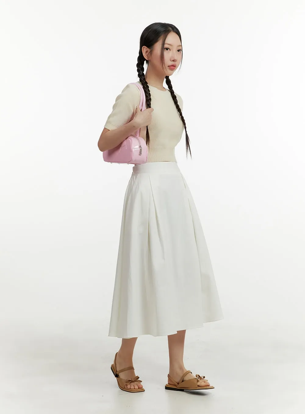 A-Line Flare Midi Skirt OY413