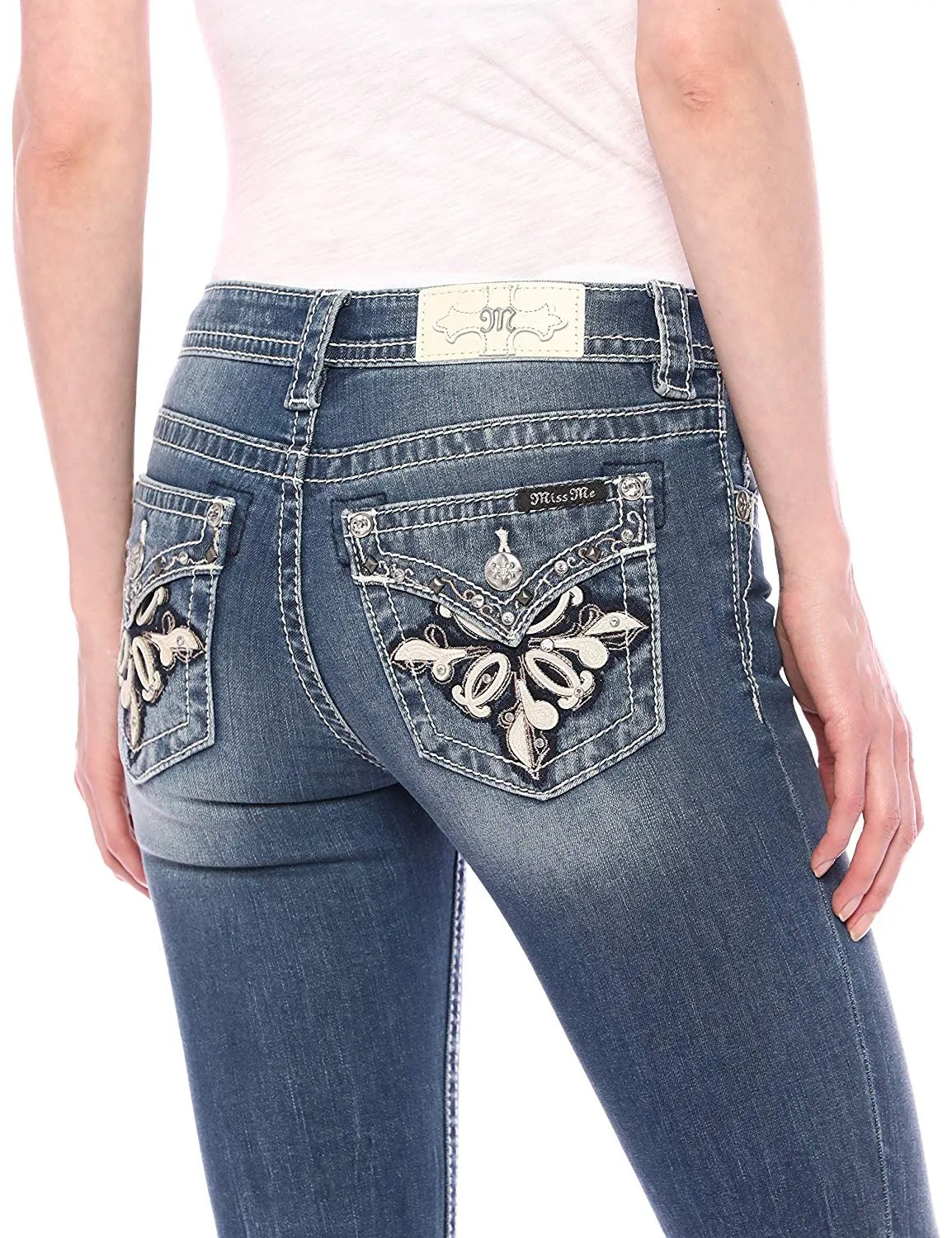 Abstract Love Mid Rise Ankle Skinny Jeans