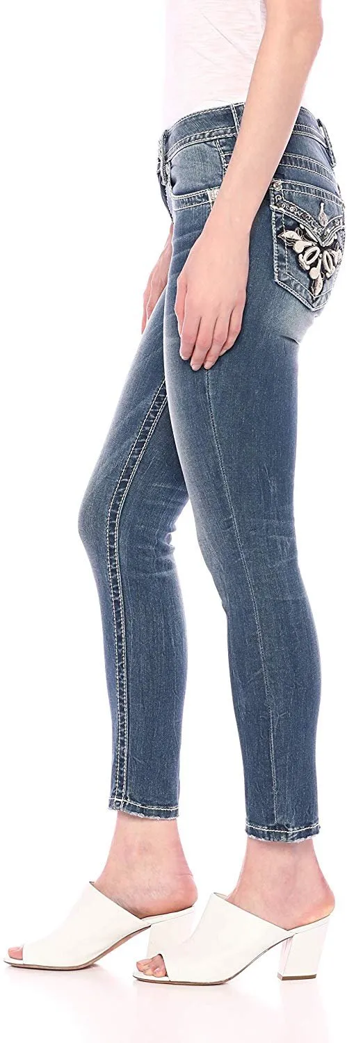 Abstract Love Mid Rise Ankle Skinny Jeans