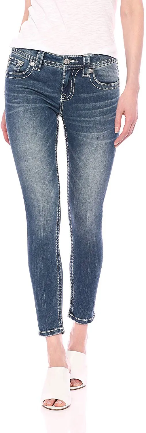 Abstract Love Mid Rise Ankle Skinny Jeans