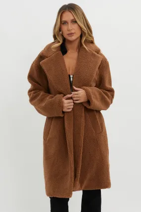 Alaska Long Side Pocket Coat Mocha