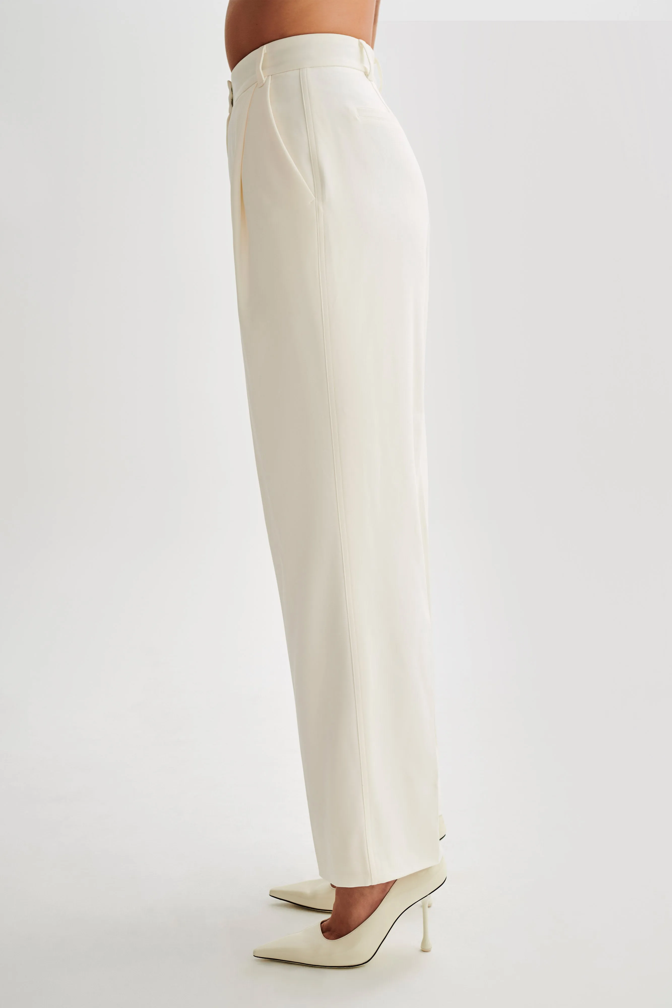 Amelie Suiting Straight Leg Pants - Ivory