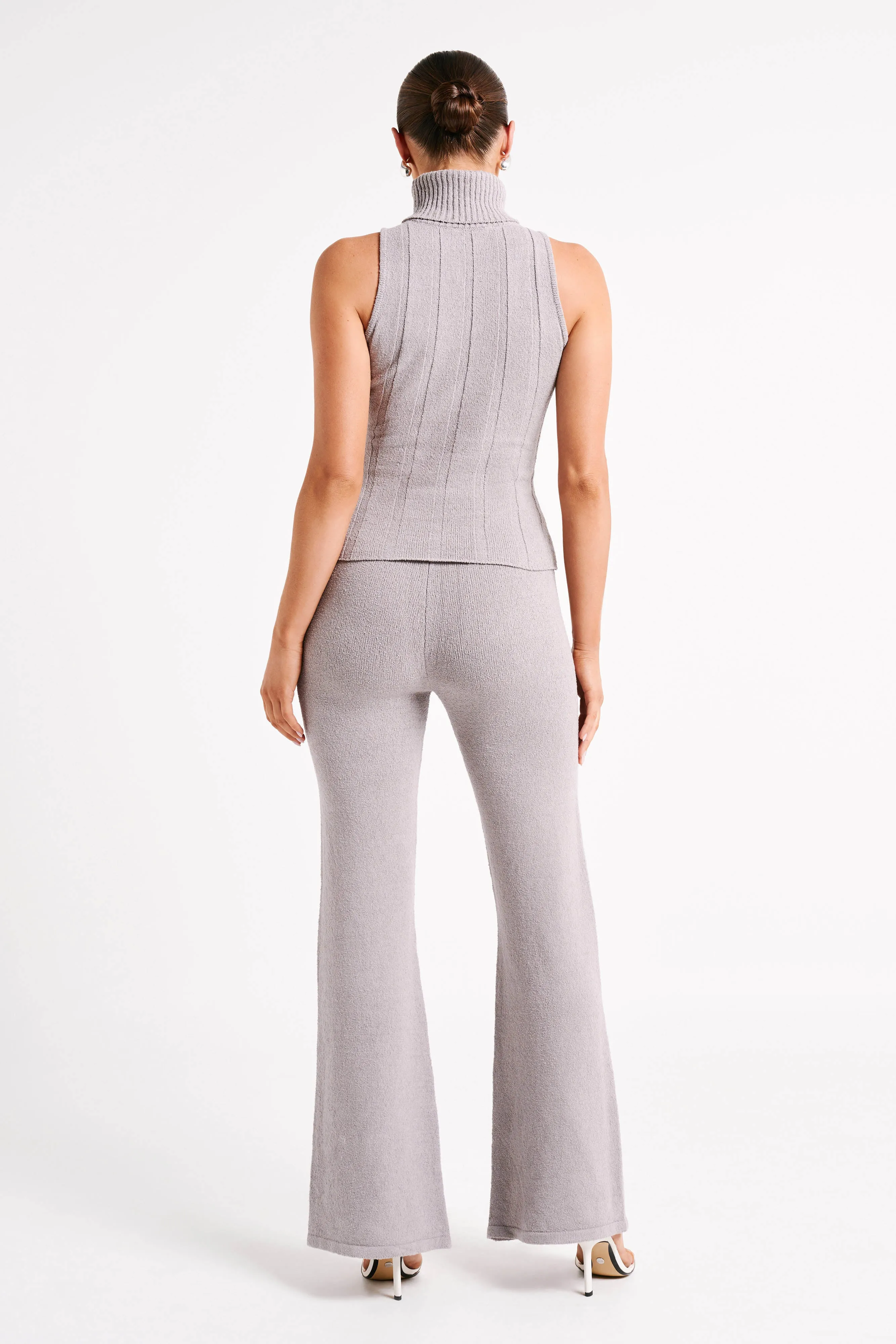 Angelina Ribbed Turtleneck - Grey Marle