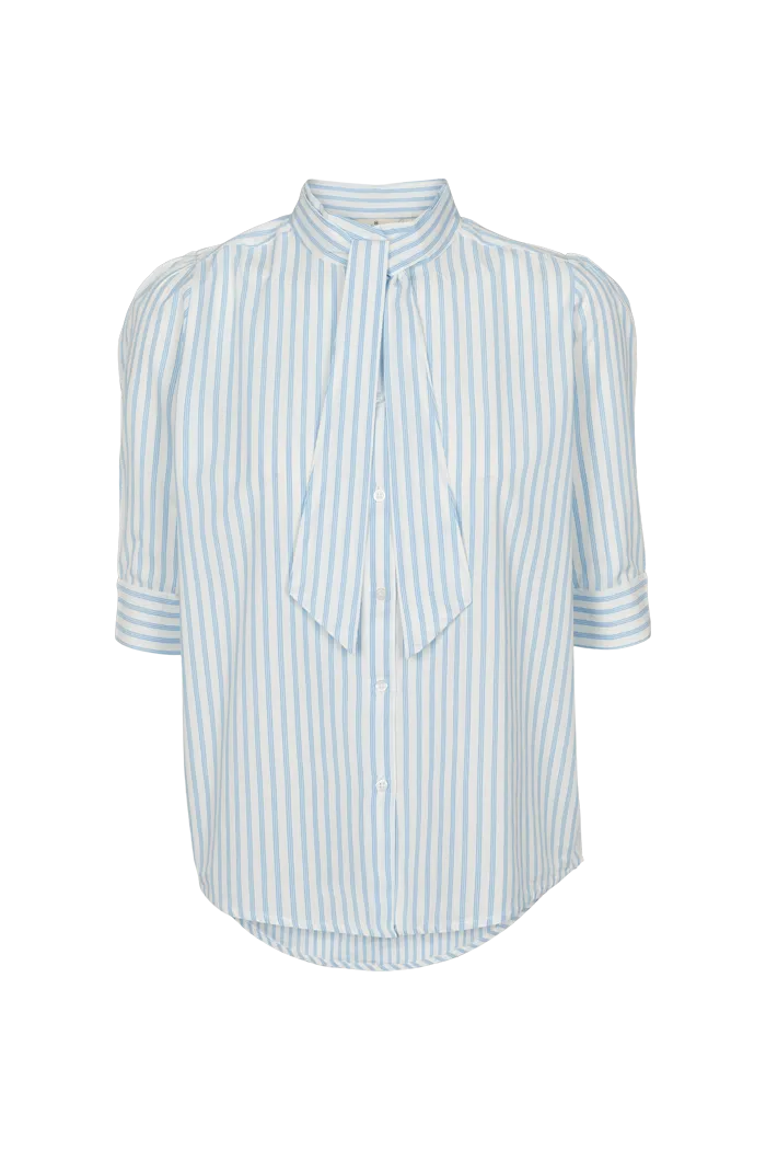 Aya Tieband Shirt - Birch / Alaskan blue