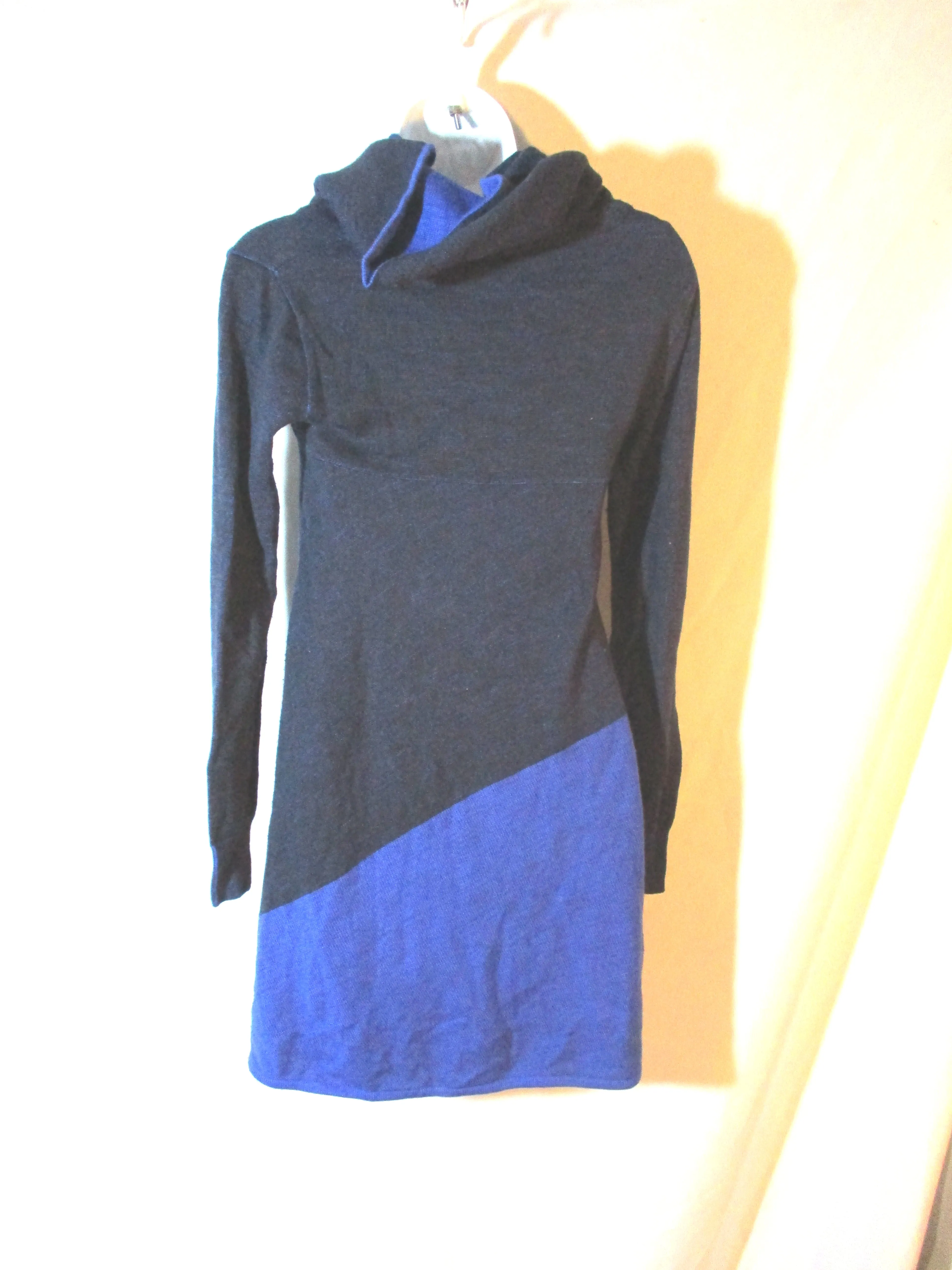 BALENCIAGA KNITS Turtleneck Top Shirt Sweater Dress 36 4 BLACK Blue