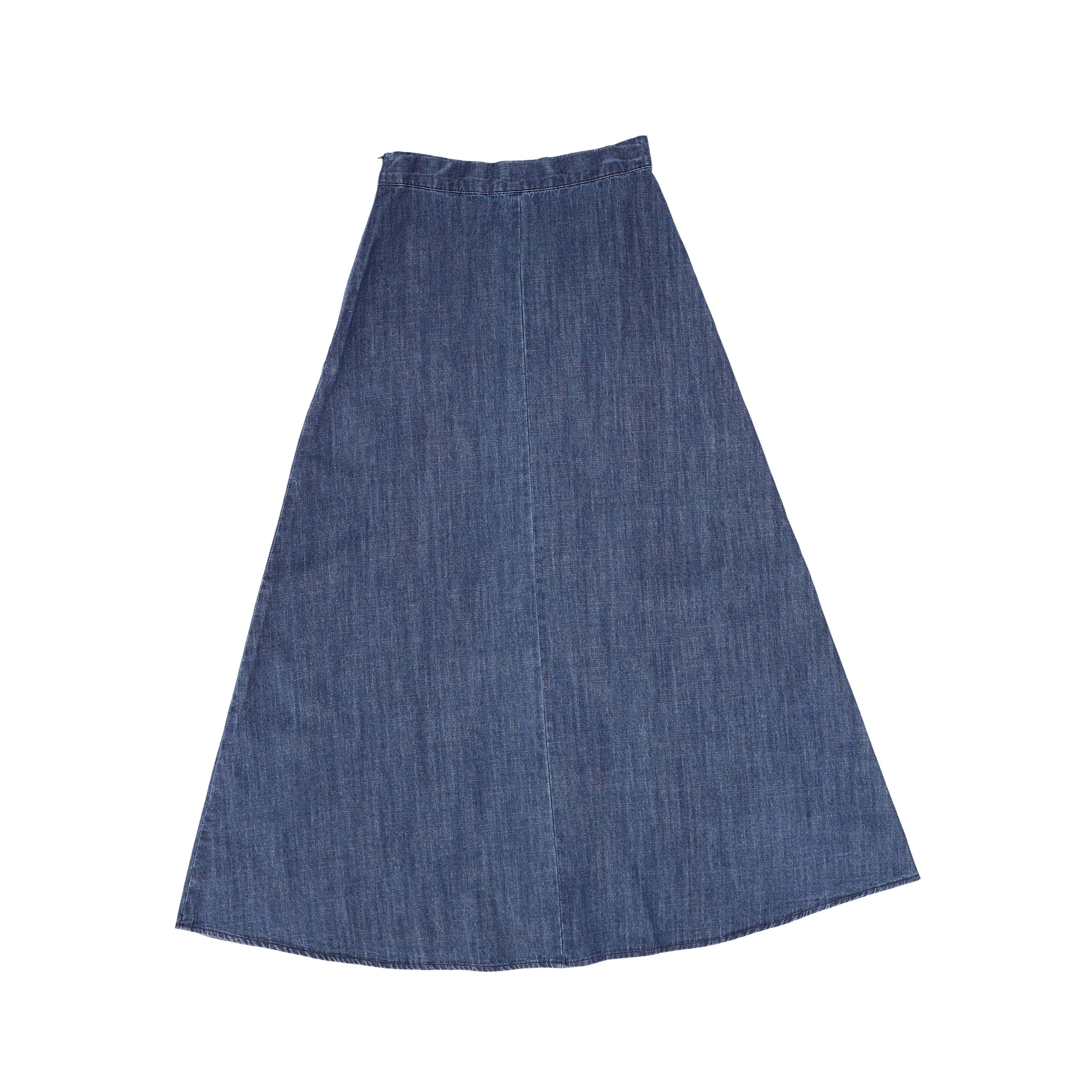 Bamboo Denim A line Midi Skirt