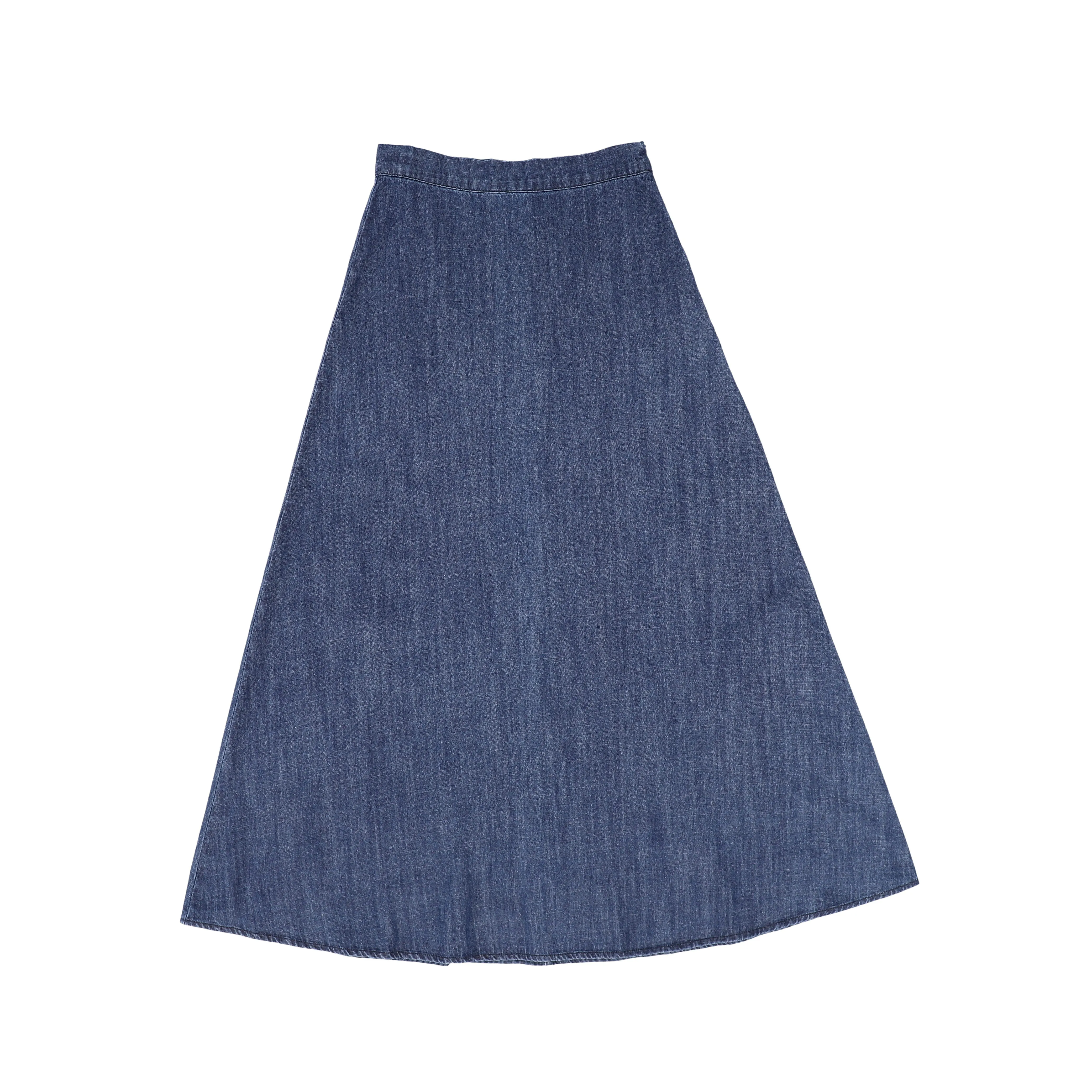 Bamboo Denim A line Midi Skirt