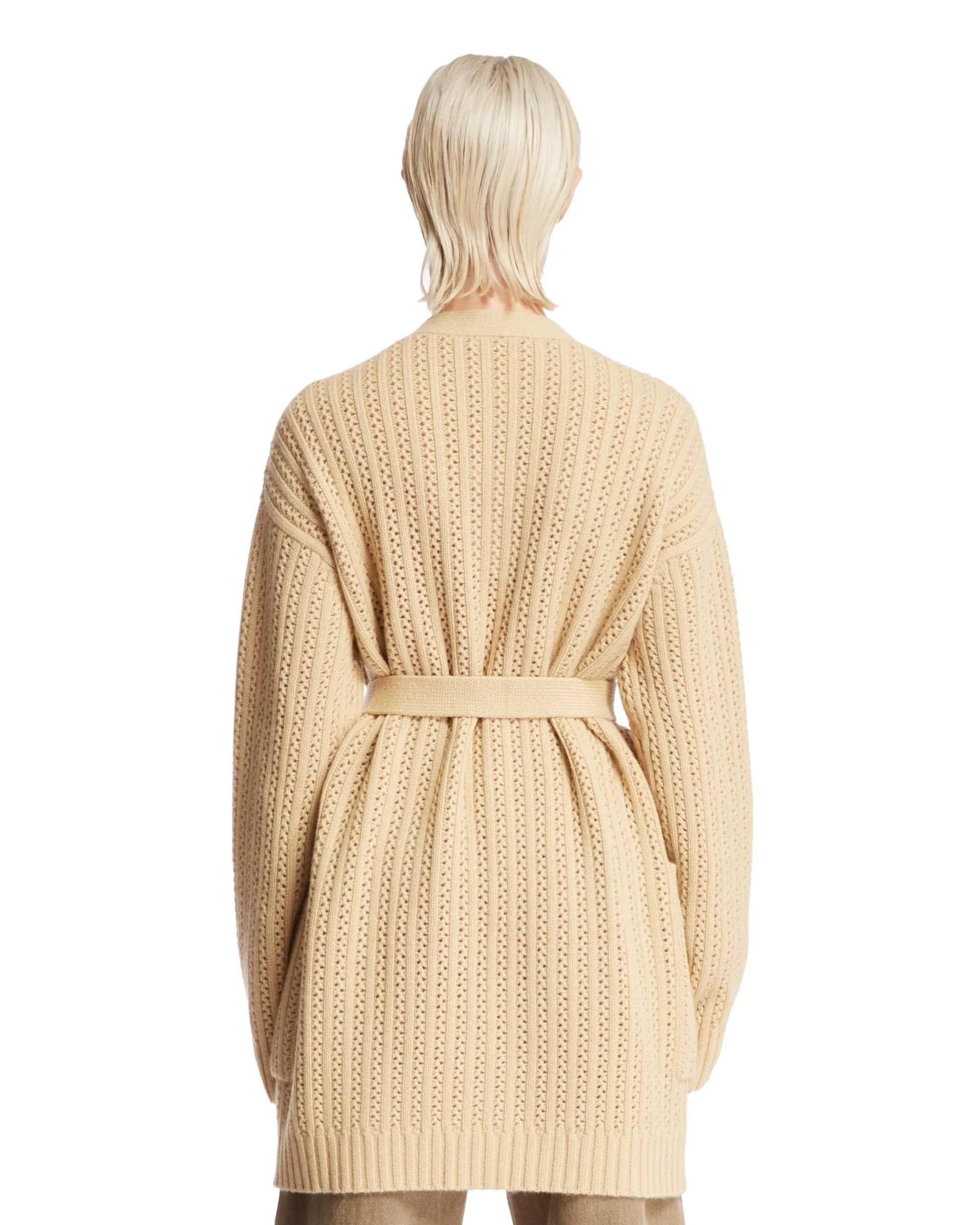 Beige Wool And Cashmere Cardigan