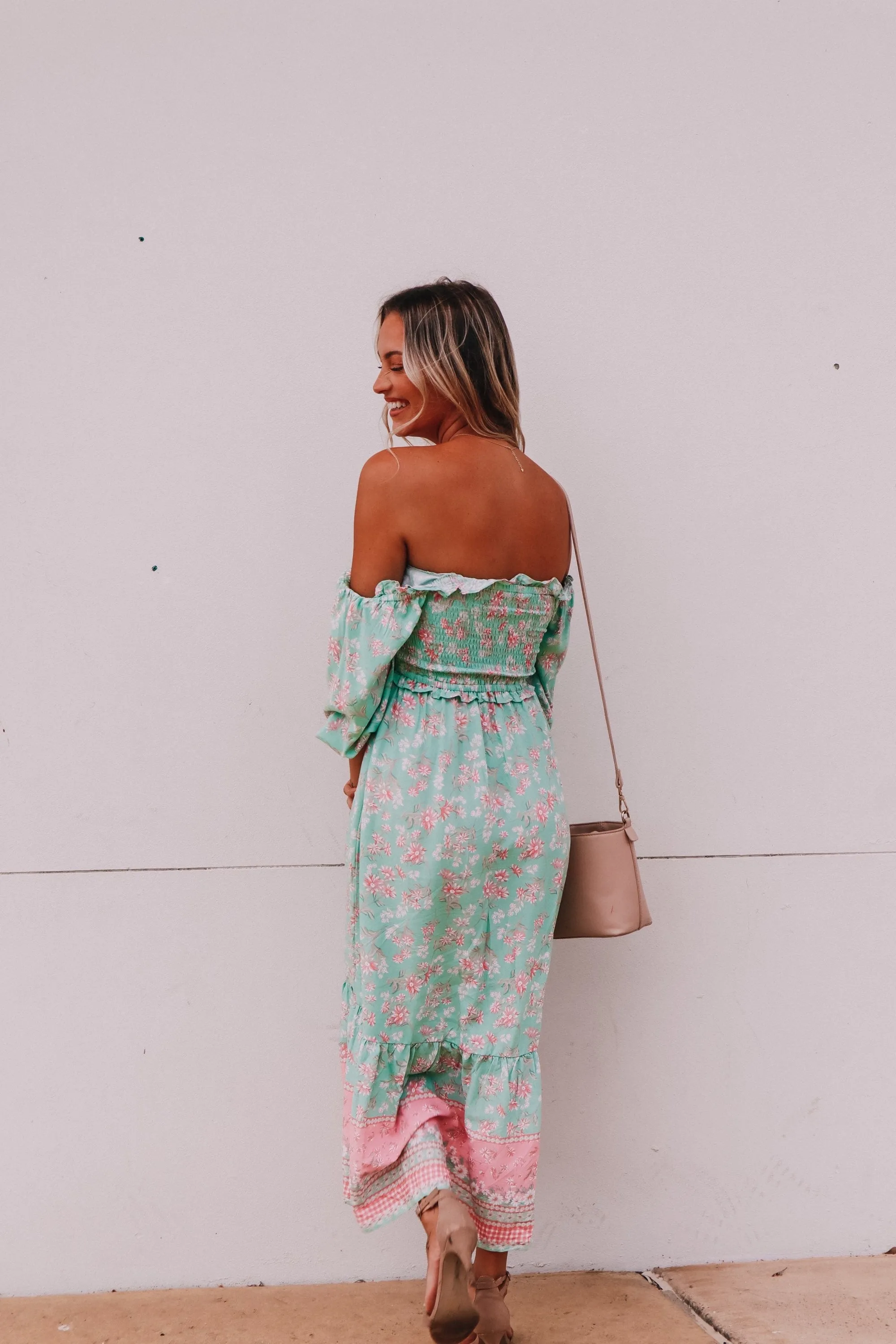 Beka Midi - Green & Pink