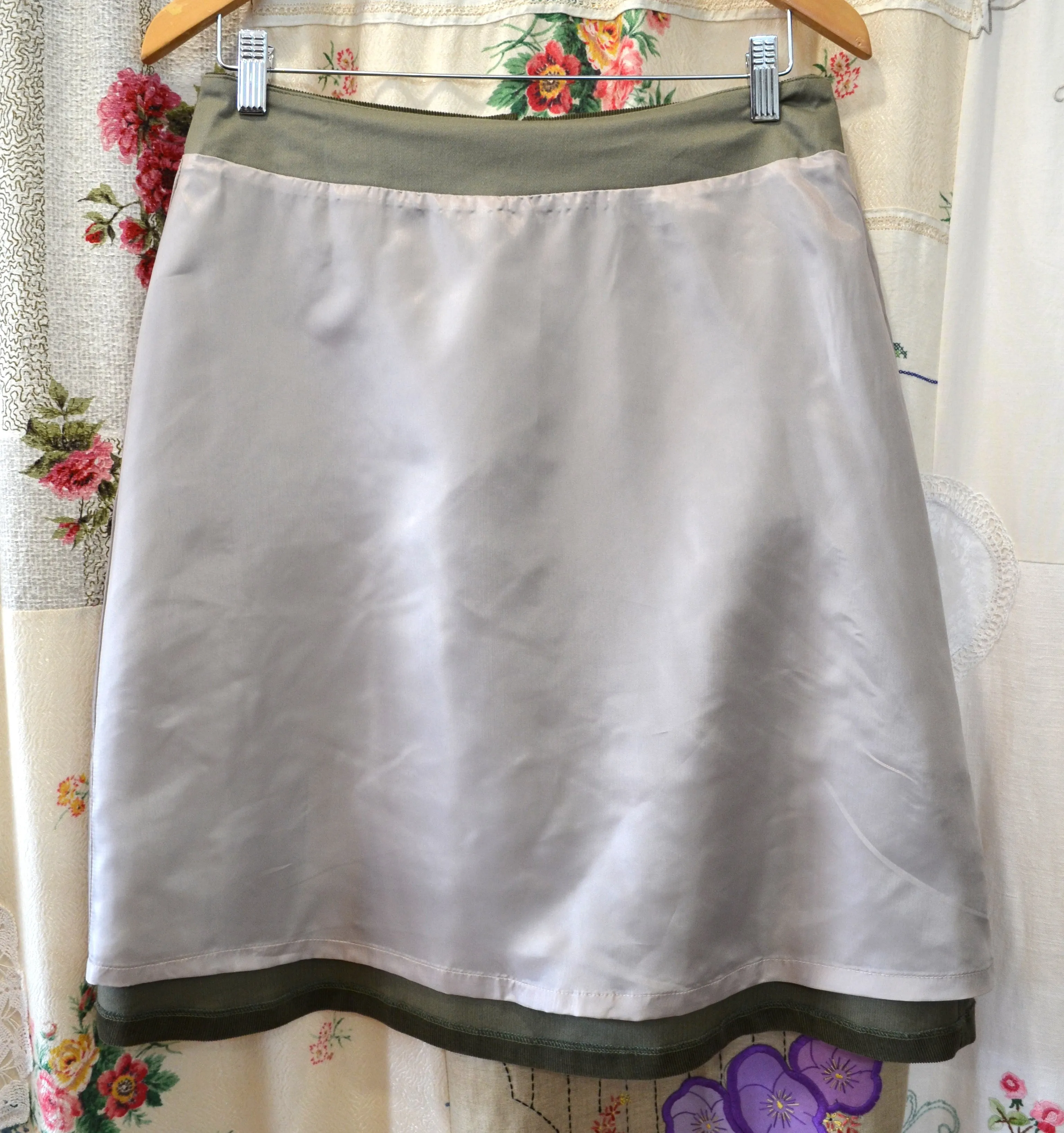 Berserk Khaki  cord pocket skirt with lining