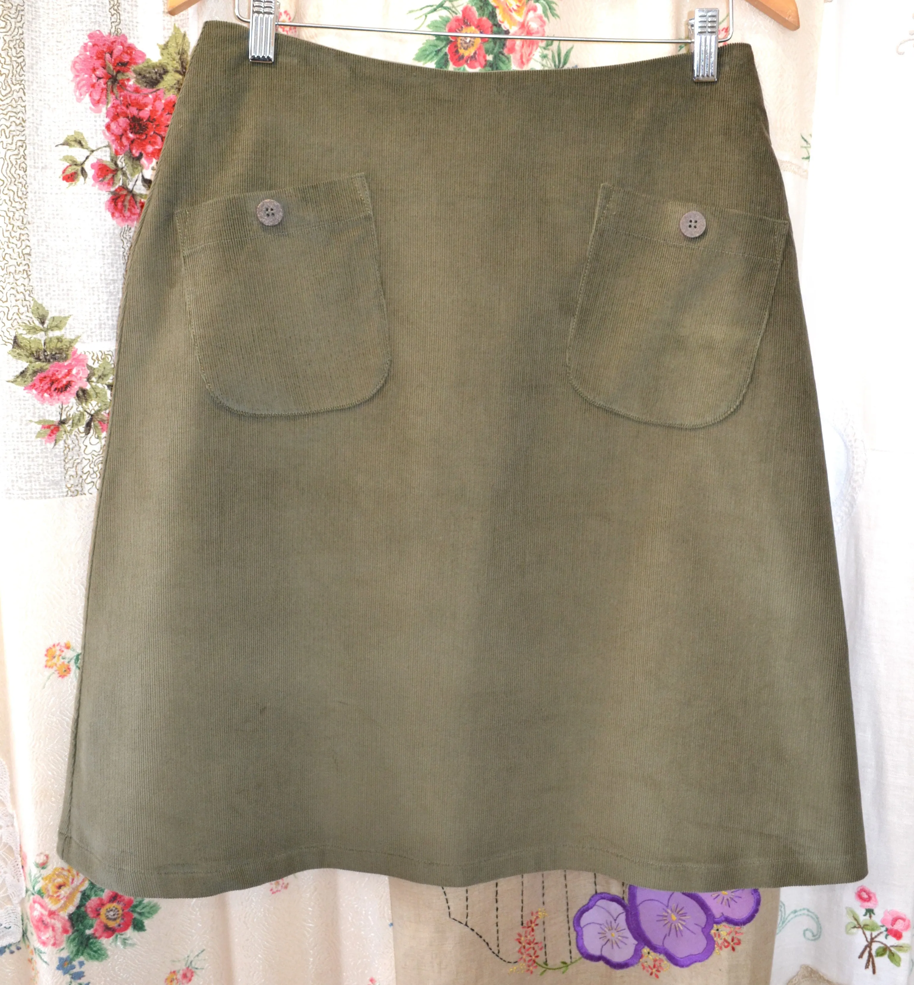 Berserk Khaki  cord pocket skirt with lining