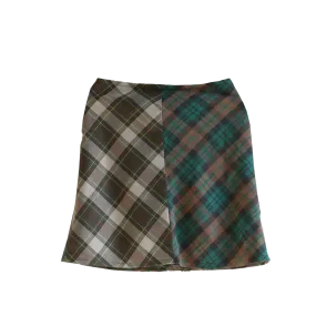 Bias Plaid Mini Skirt