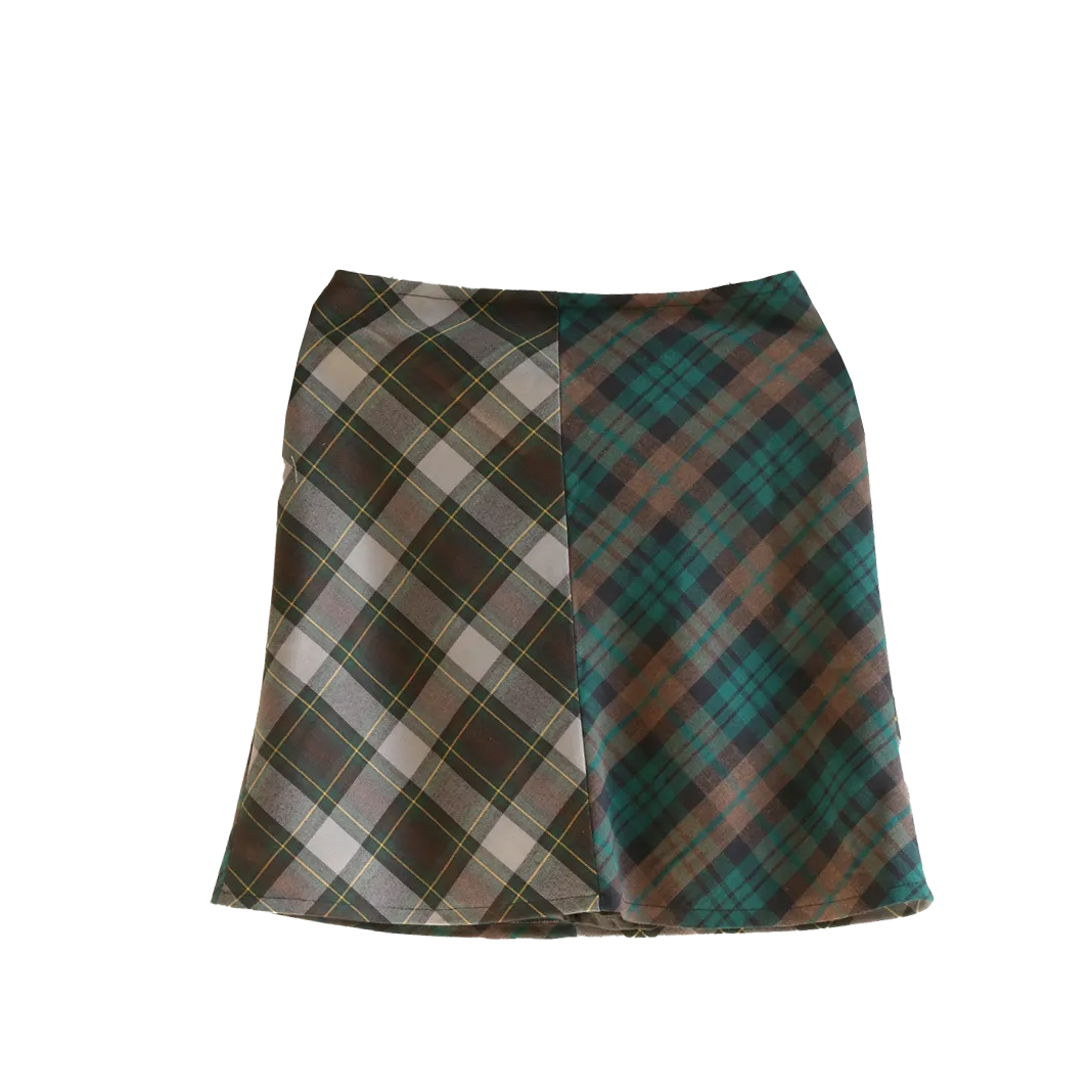 Bias Plaid Mini Skirt