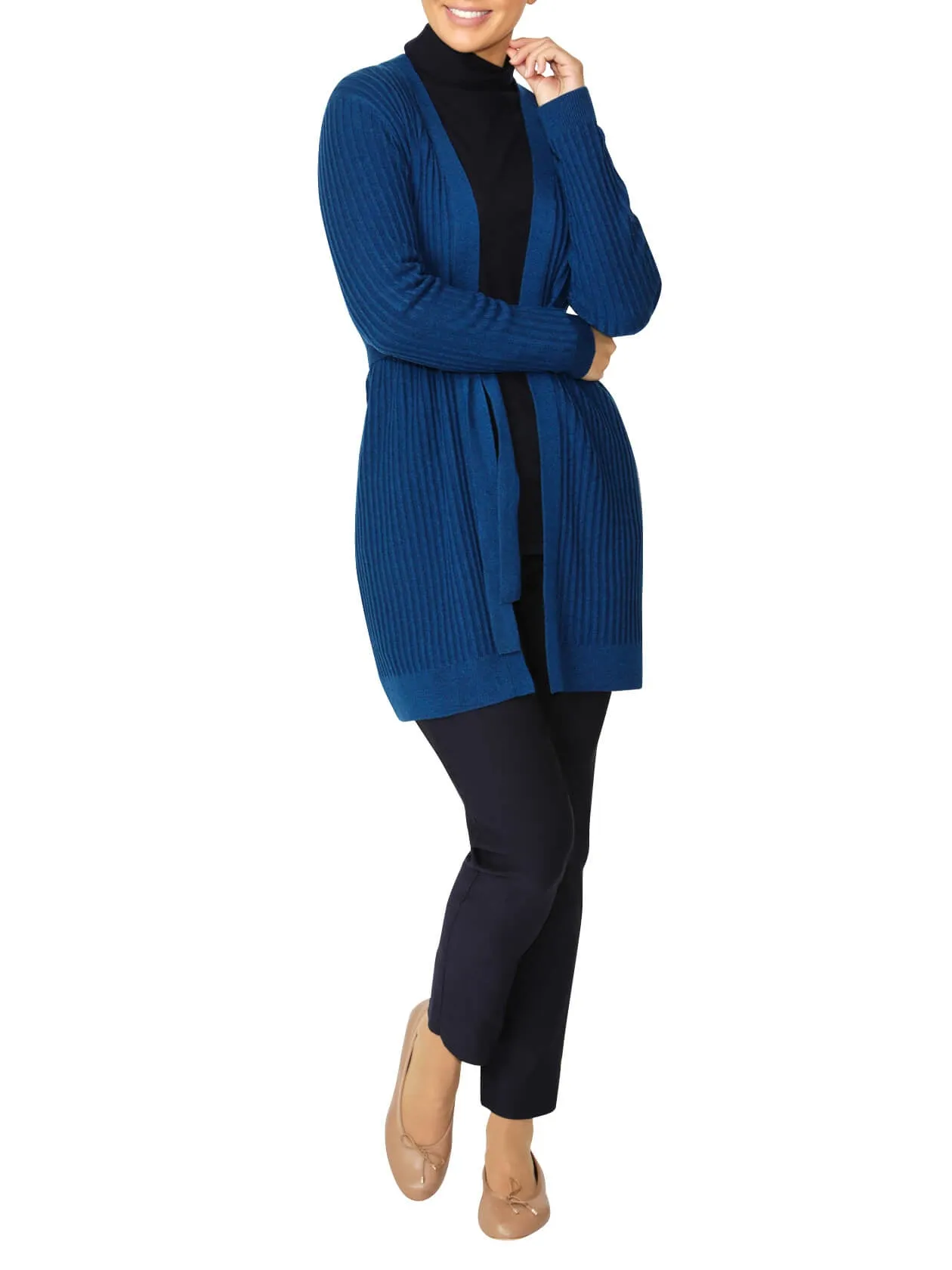 Blanca Blue Ribbed Cardigan