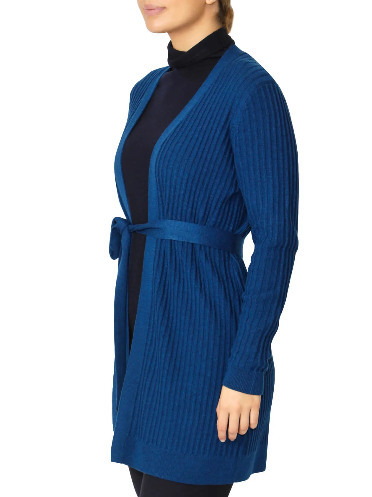 Blanca Blue Ribbed Cardigan