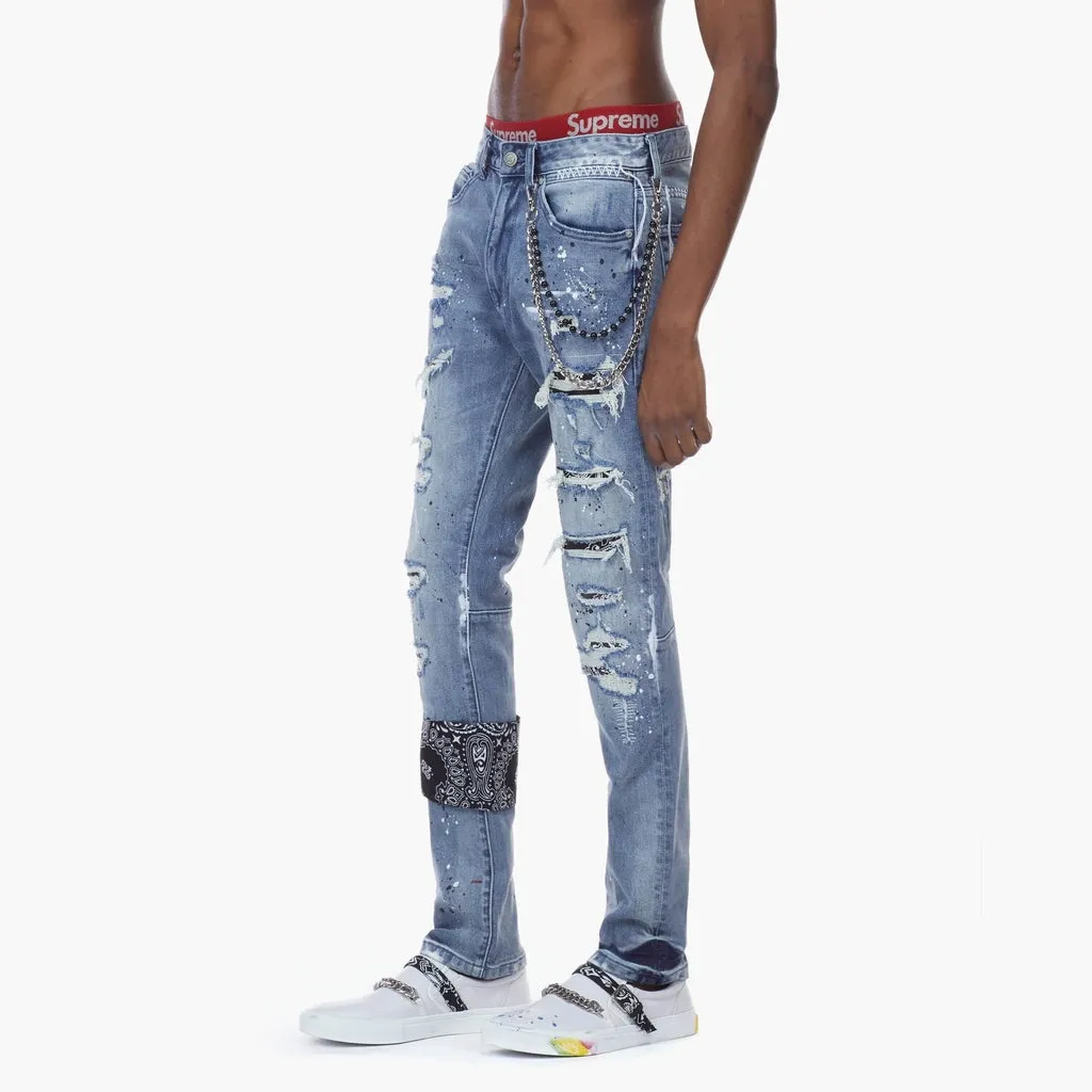 Bleunoir Bandana Jeans with Metal Chains