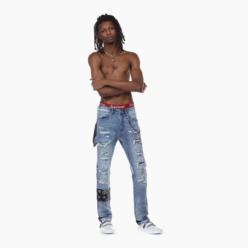 Bleunoir Bandana Jeans with Metal Chains