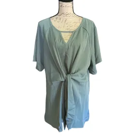 Bloomchic Sage Green Tie Front Shirt Plus Size 18/20