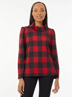 Bold Check Puff Sleeve Dakota Tunic