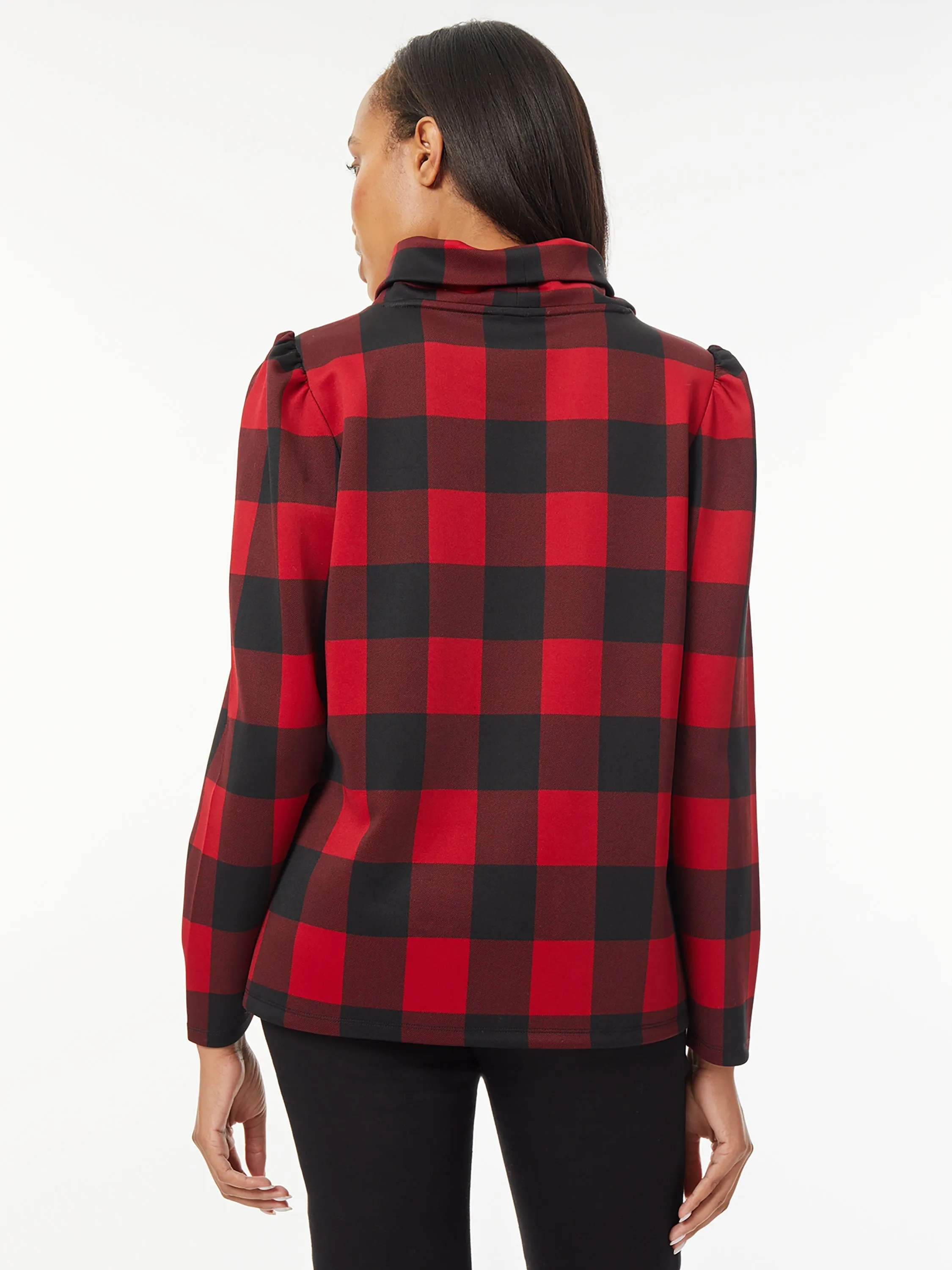 Bold Check Puff Sleeve Dakota Tunic