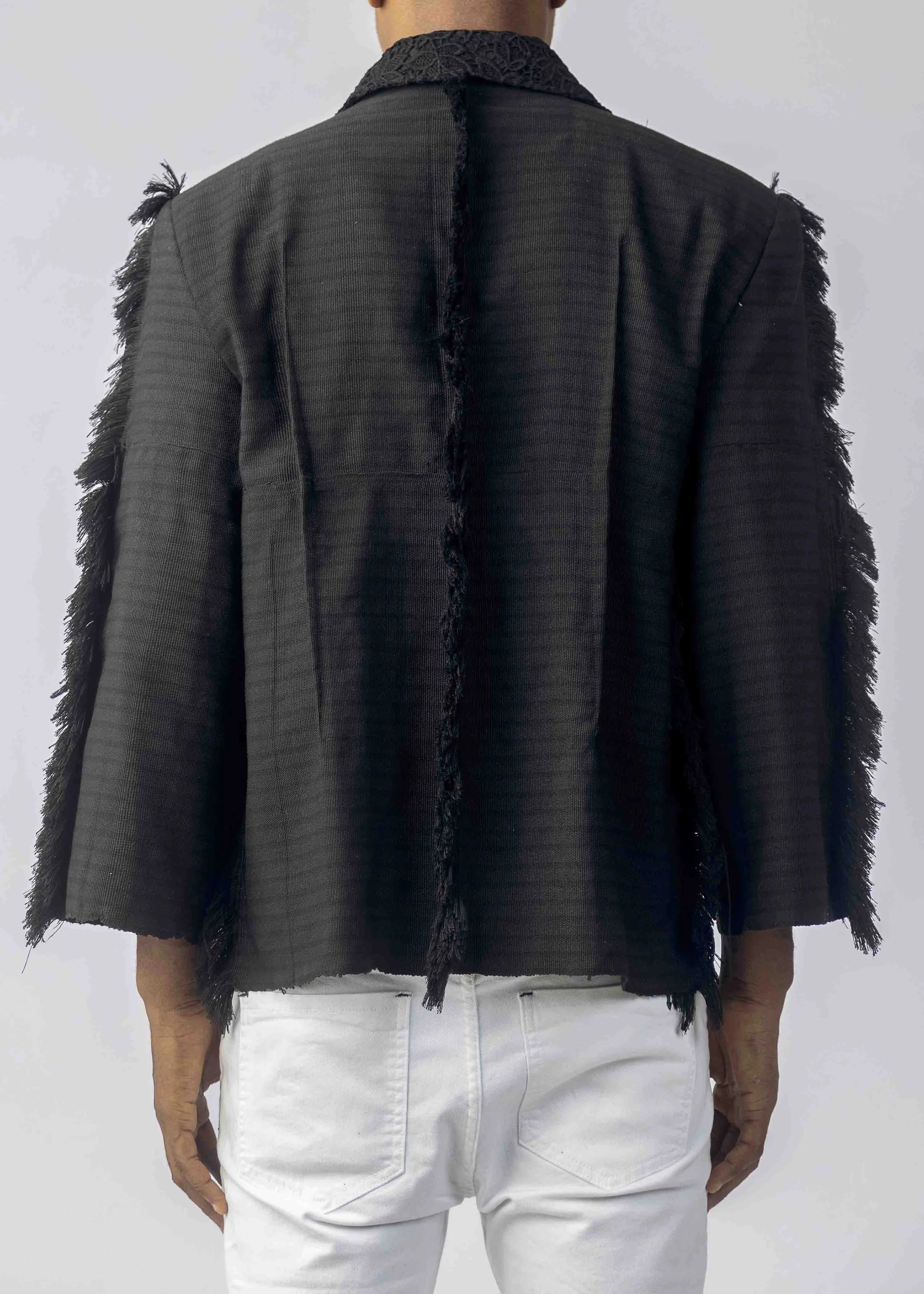 BOYEDOE Busumuru Black Smock Tassel Jacket