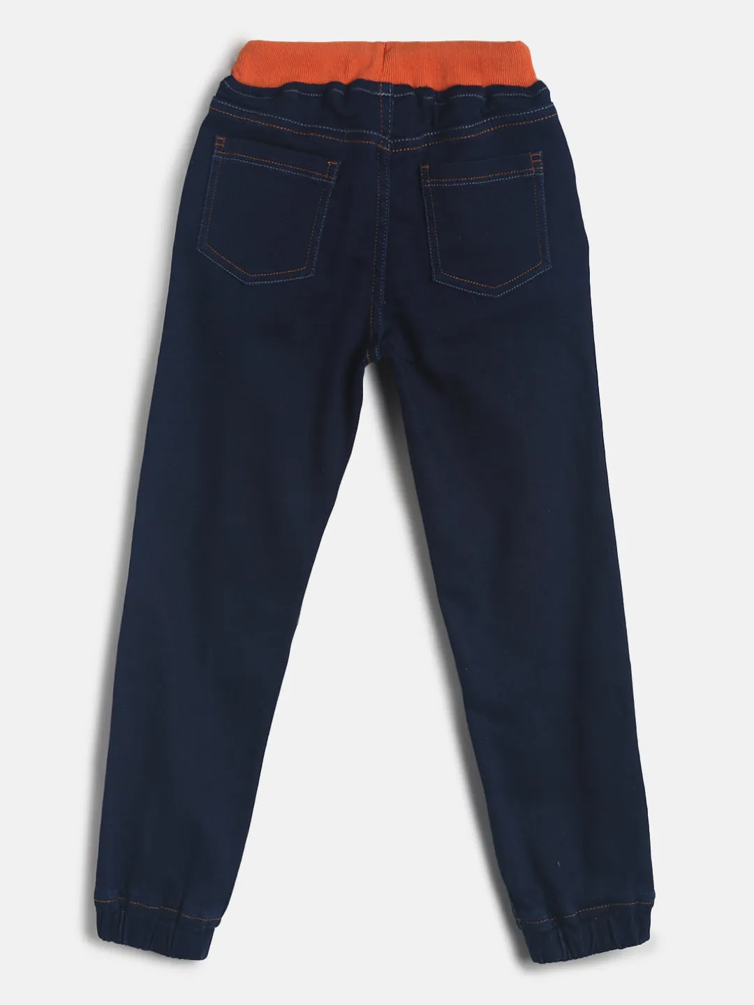 Boys Slim Fit Dark Blue Denim Joggers