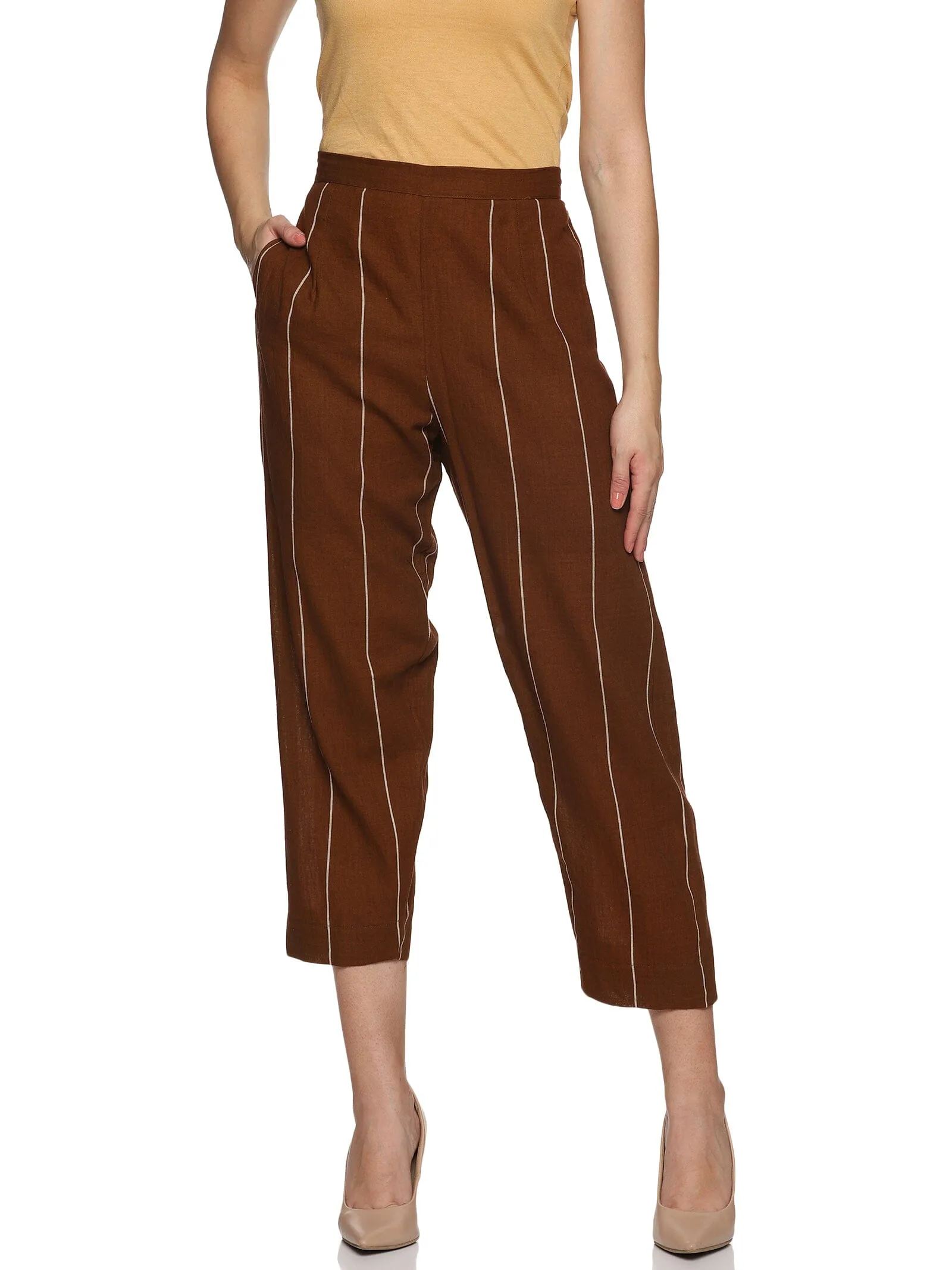 Brown handloom trouser