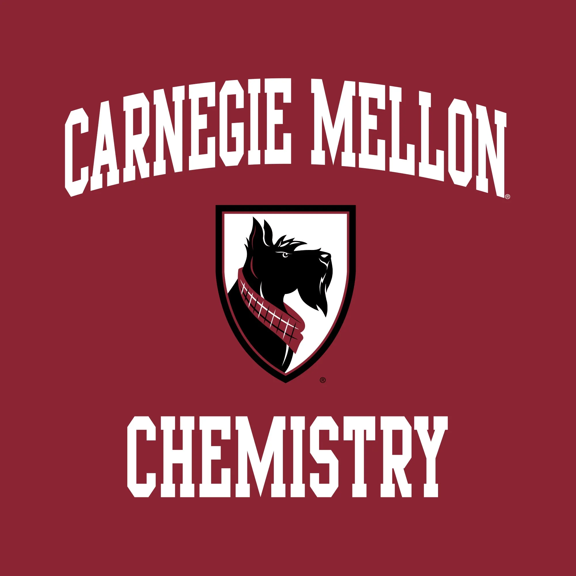 Carnegie Mellon University Tartans Arch Logo Chemistry Short Sleeve T Shirt - Cardinal