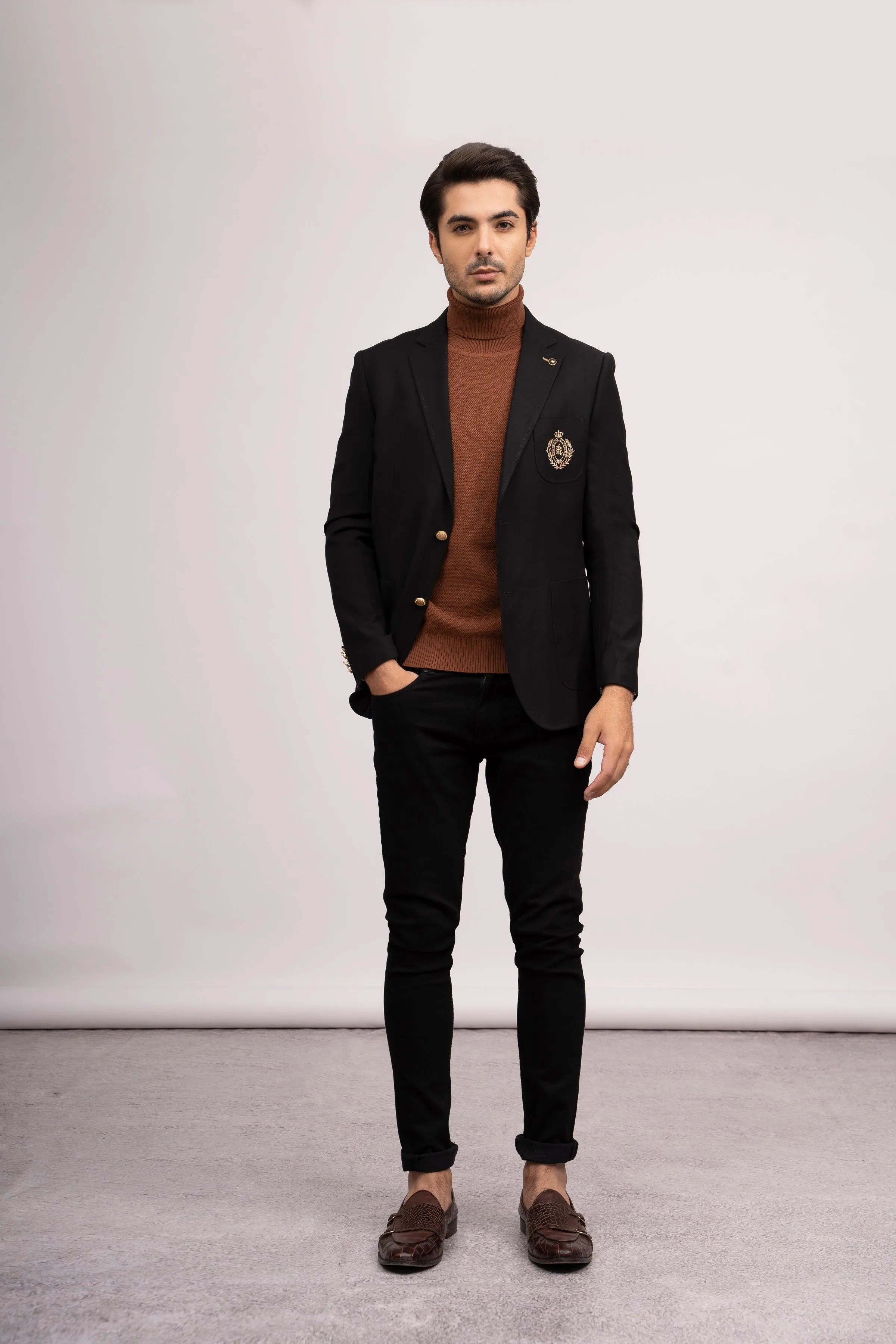 CASUAL COAT SLIM FIT BLACK