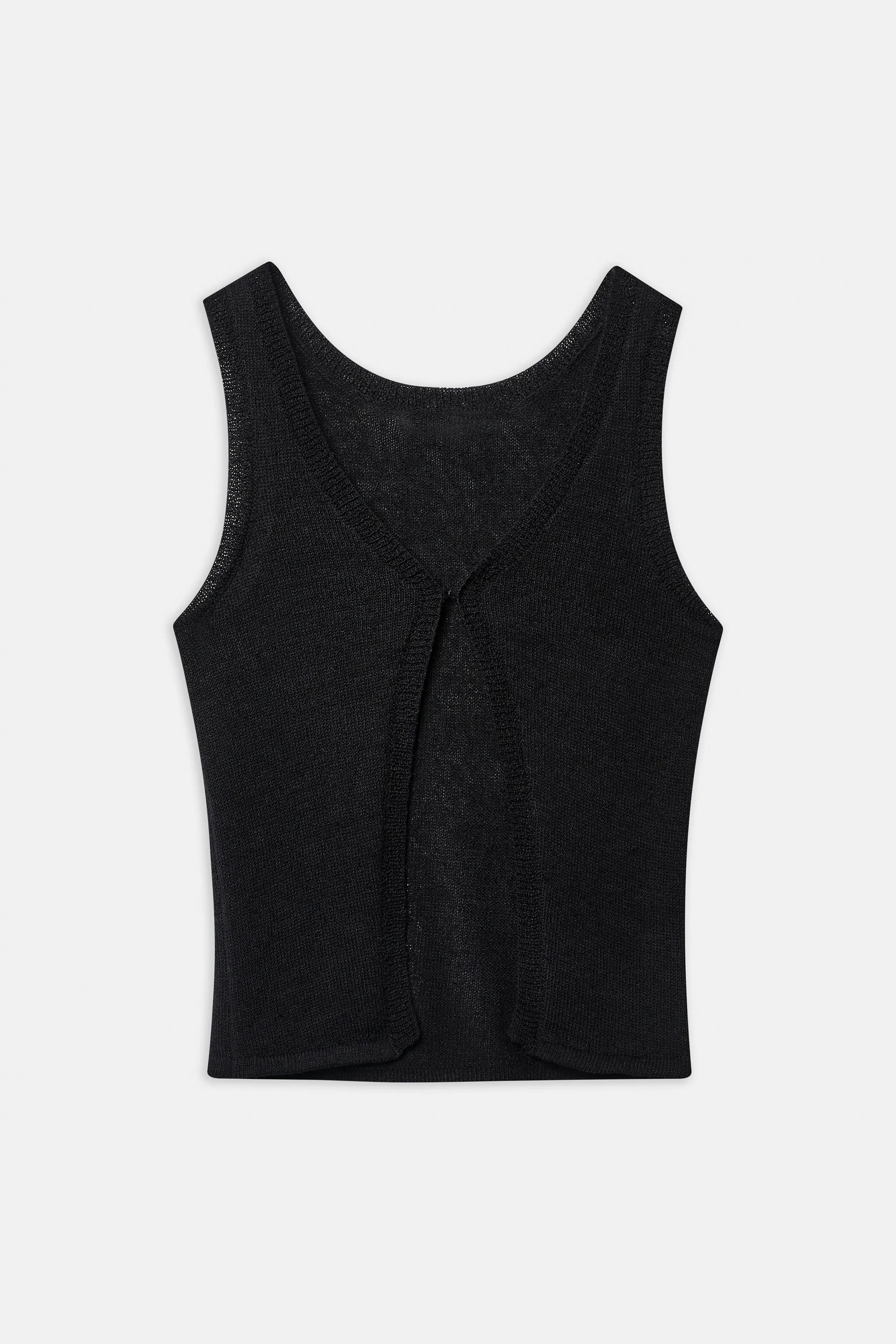 Crochet Knit Waistcoat - Black