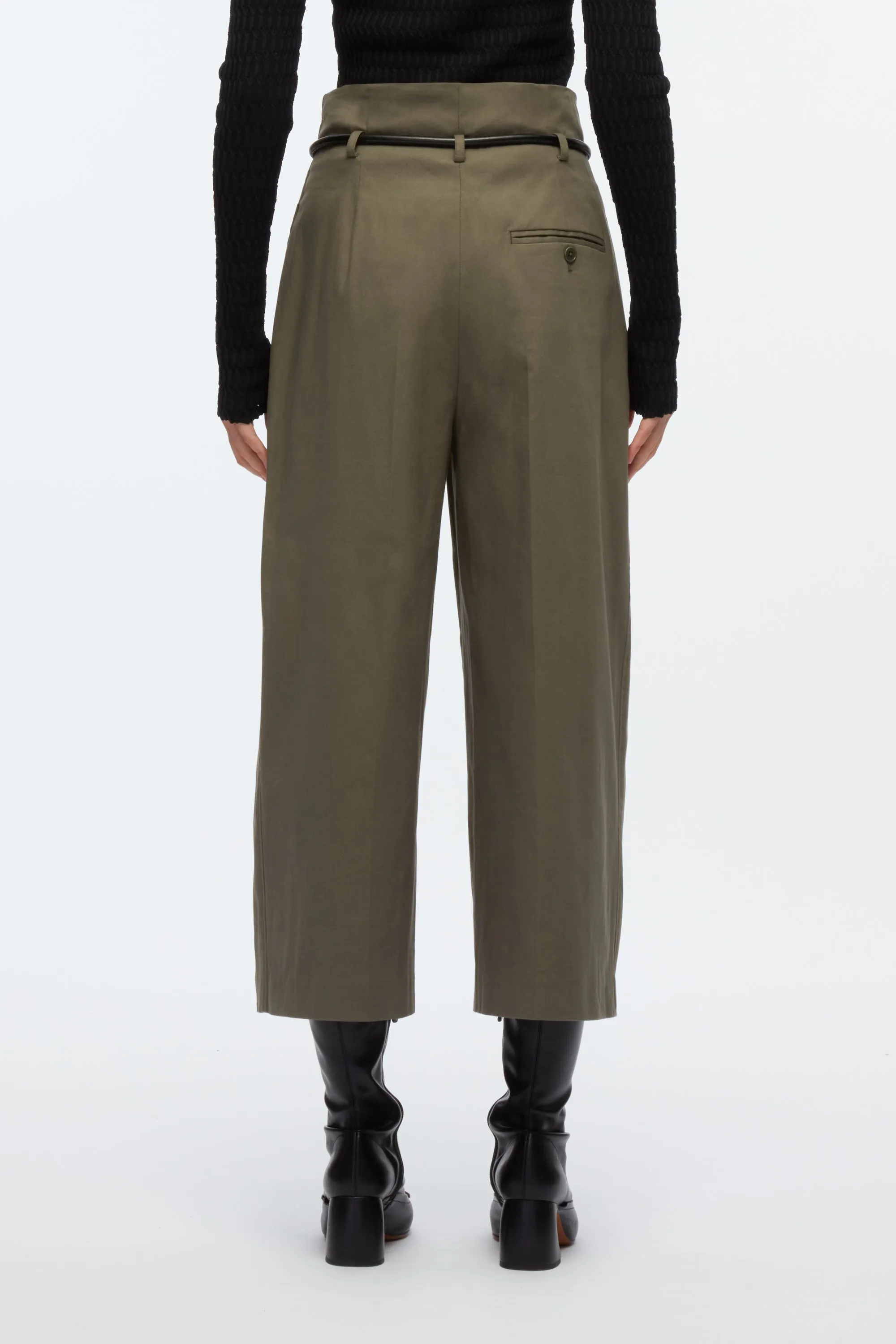 Cropped Wide Leg Origami Trousers