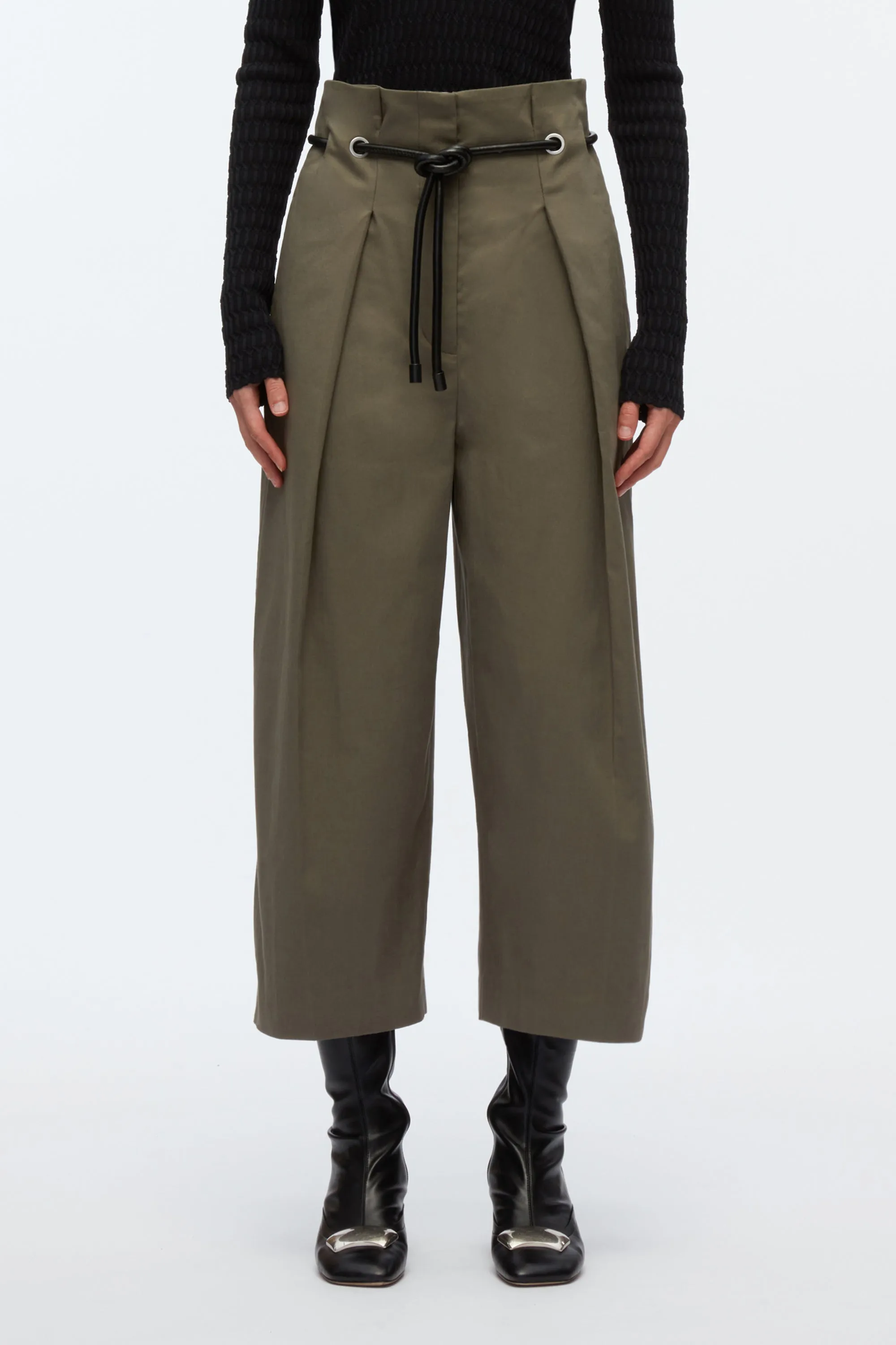 Cropped Wide Leg Origami Trousers