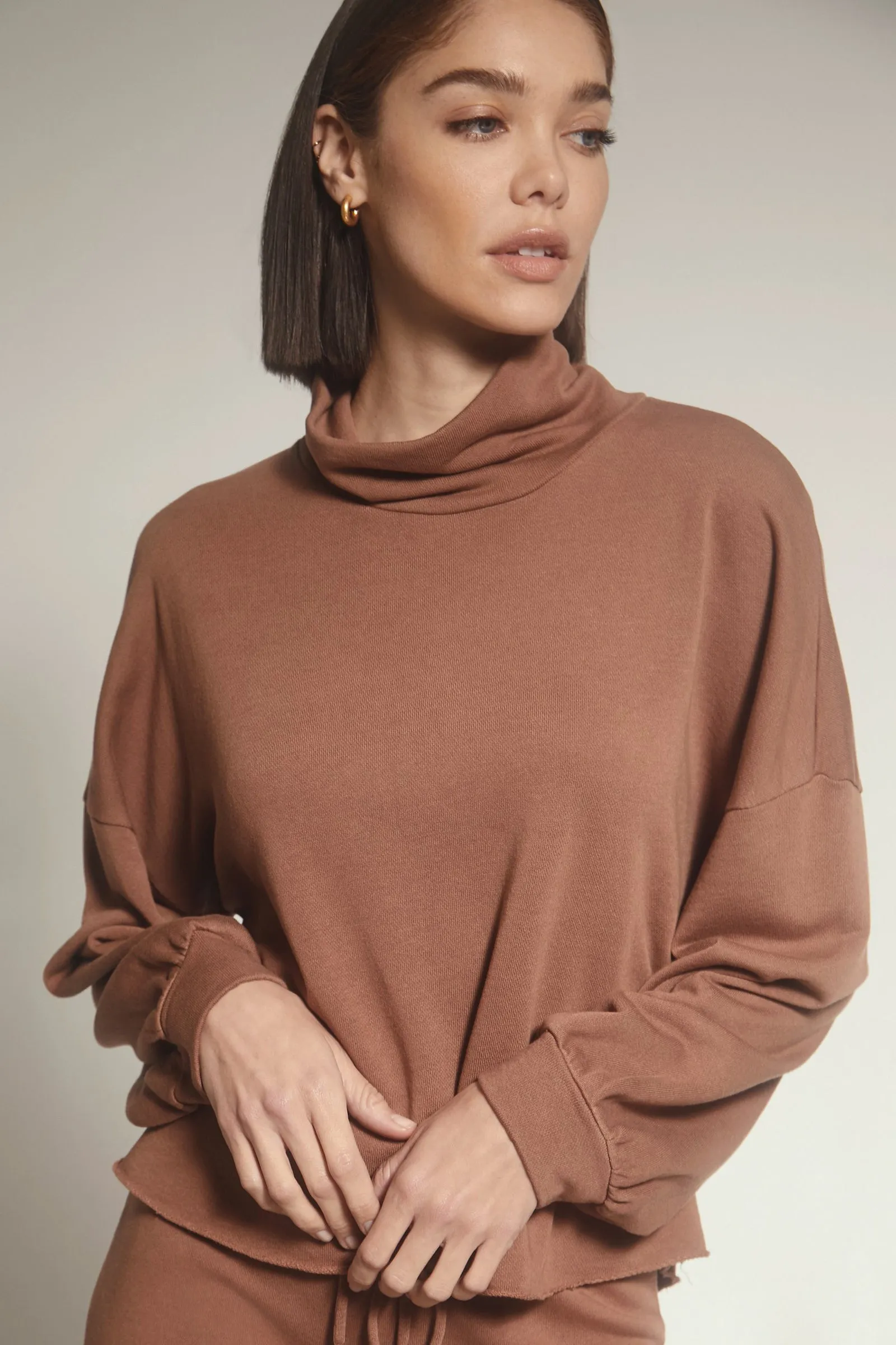 Cutout Back Turtleneck Pullover